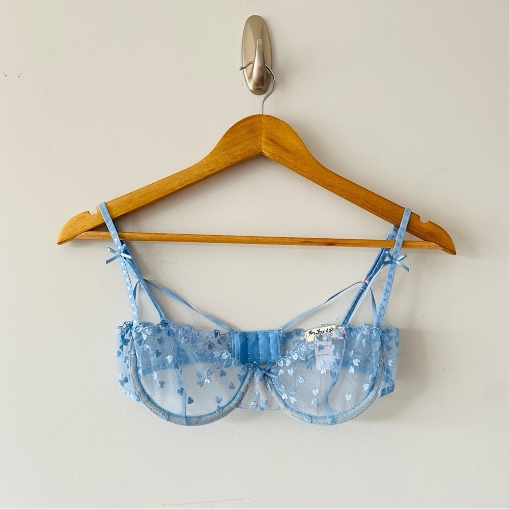 For Love and Lemons blue heart Ruffle Bra Size XS​​​